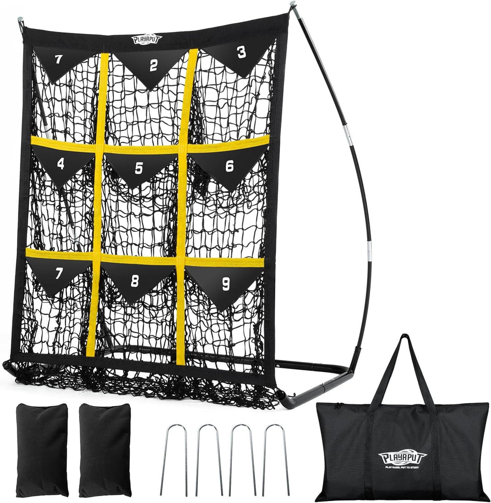 PLAYAPUT 9 Hole Pitching Net For Baseball & Softball With Numbered Strike Zone - PlayaPut