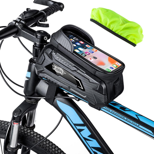Bike Bag,Waterproof Top Tube Bike Phone Bag With Rain Cover,Front Frame Bag 2L Large Capacity Handlebar Bag Bicycle Bag Bike Accessories Compatible Phones Under 7” - PlayaPut