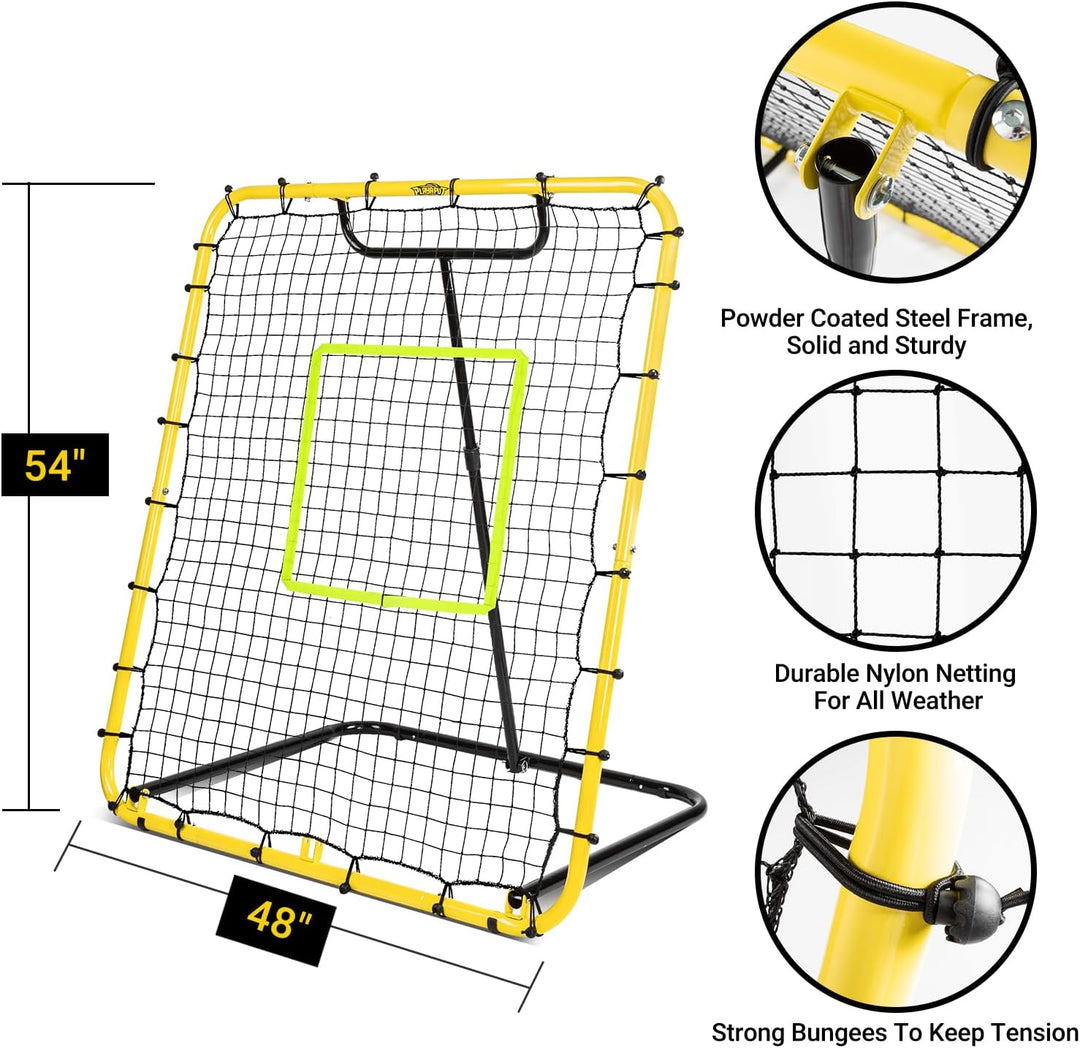 Baseball Rebounder Net - 4x4.5FT Baseball Pitchback Net for Baseball Pitching and Fielding Training