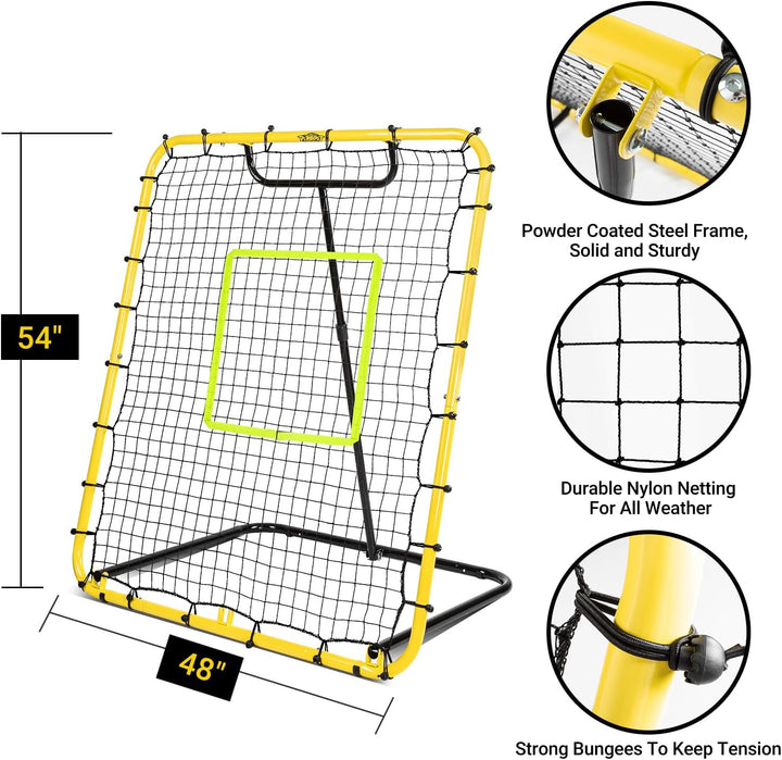 Baseball Rebounder Net - 4x4.5FT Baseball Pitchback Net for Baseball Pitching and Fielding Training