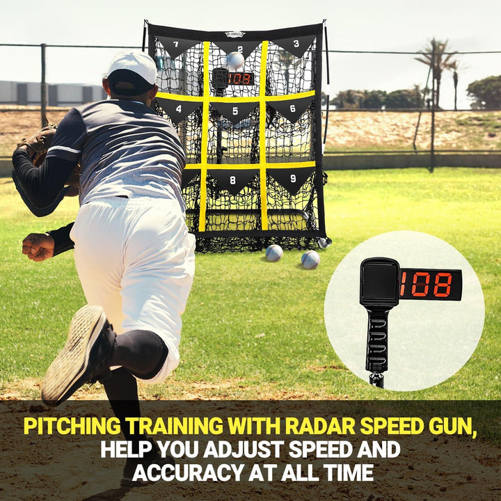 PLAYAPUT Baseball Pitching Net & Radar Speed Gun Combo Set for Baseball and Softball - PlayaPut