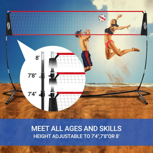 PLAYAPUT 20FT Freestanding Volleyball Net for Indoor or Outdoor - PlayaPut