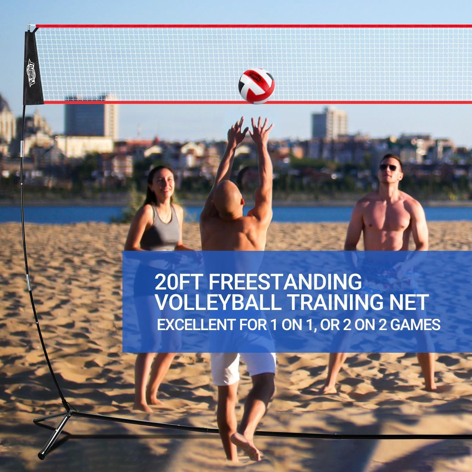 PLAYAPUT 20FT Freestanding Volleyball Net for Indoor or Outdoor - PlayaPut