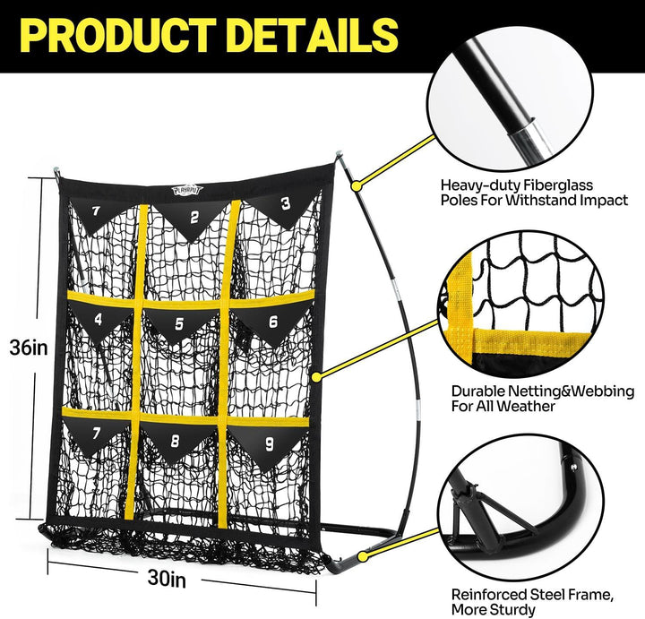 PLAYAPUT Baseball Pitching Net & Radar Speed Gun Combo Set for Baseball and Softball - PlayaPut