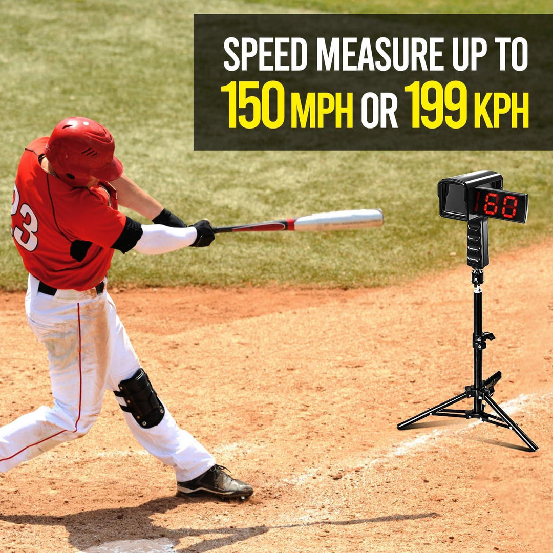 PLAYAPUT Baseball Radar Gun - Baseball Speed Training Equipment With LED+LCD And Deluxe Tripod - PlayaPut