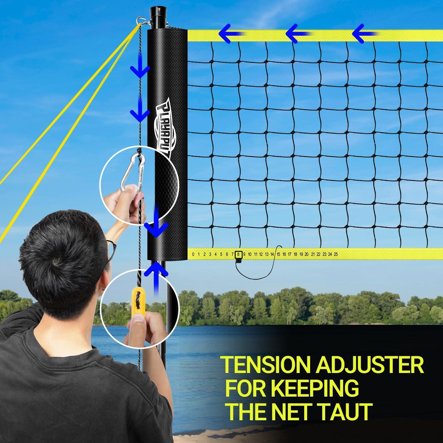 PLAYAPUT Portable Height Adjustable Volleyball Net System - PlayaPut
