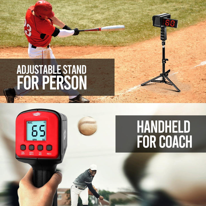 PLAYAPUT Baseball Radar Gun - Baseball Speed Training Equipment With LED+LCD And Deluxe Tripod - PlayaPut