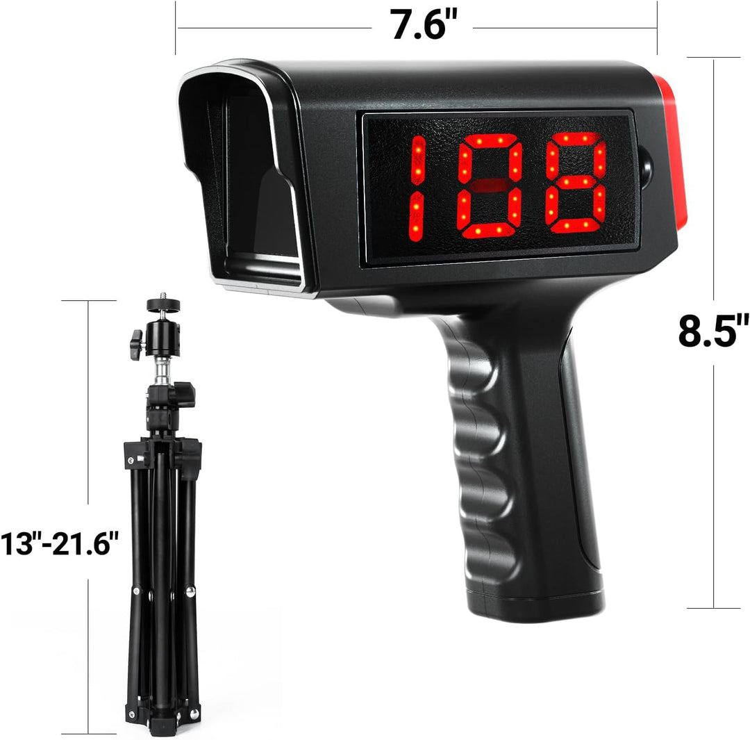 Soccer Radar Gun with Tripod, LED+LCD Larger Display, Speed Radar Gun for Muti-Sports Radar Gun