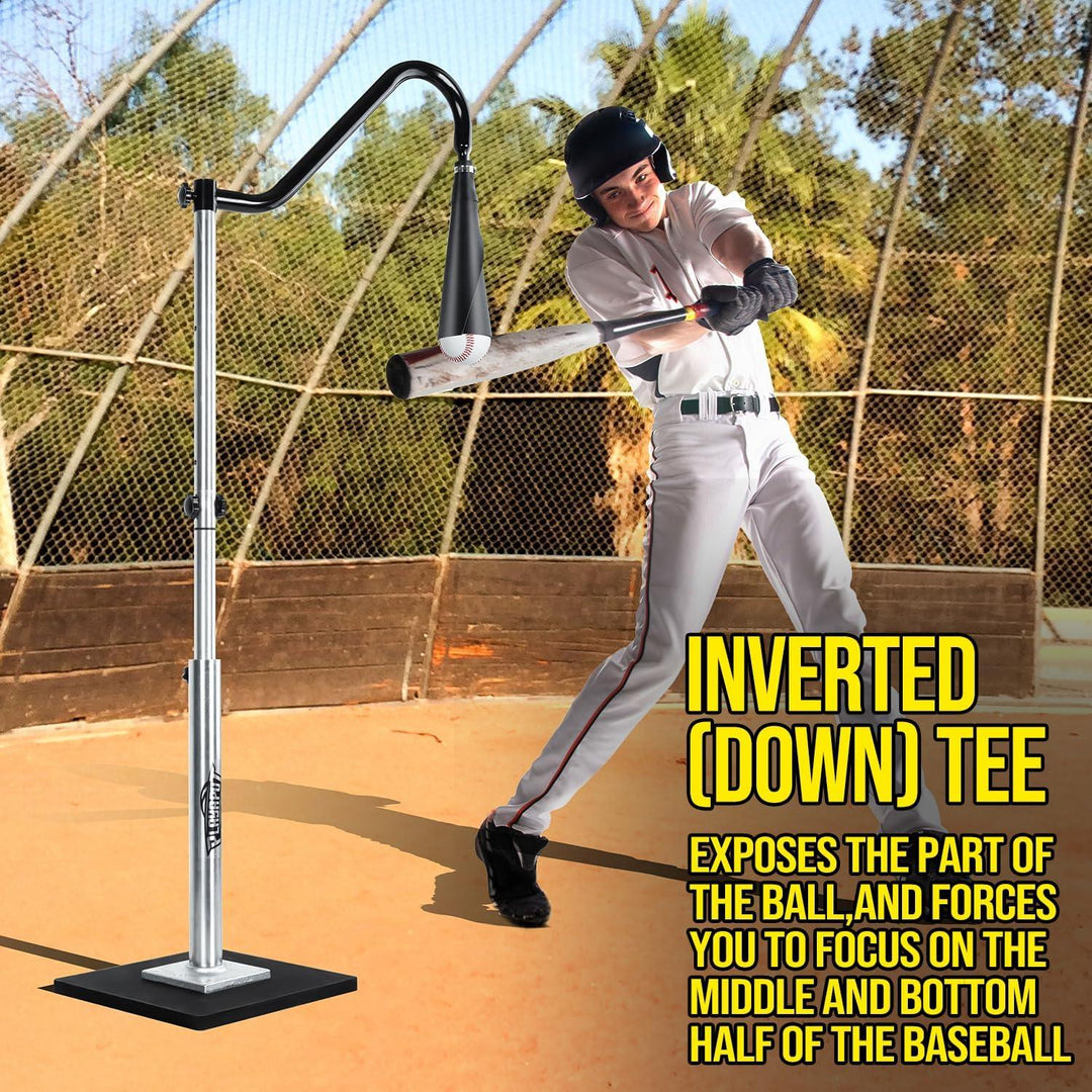 PLAYAPUT Inverted Baseball Hitting Tee, Suspended Baseball Tee with Weighted Base - PlayaPut