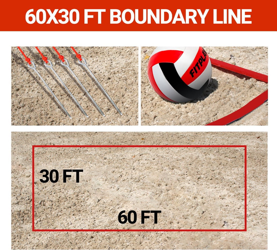 FITPLAY Professional Volleyball Net Set with Anti-Sag System and Waterproof CarryBag