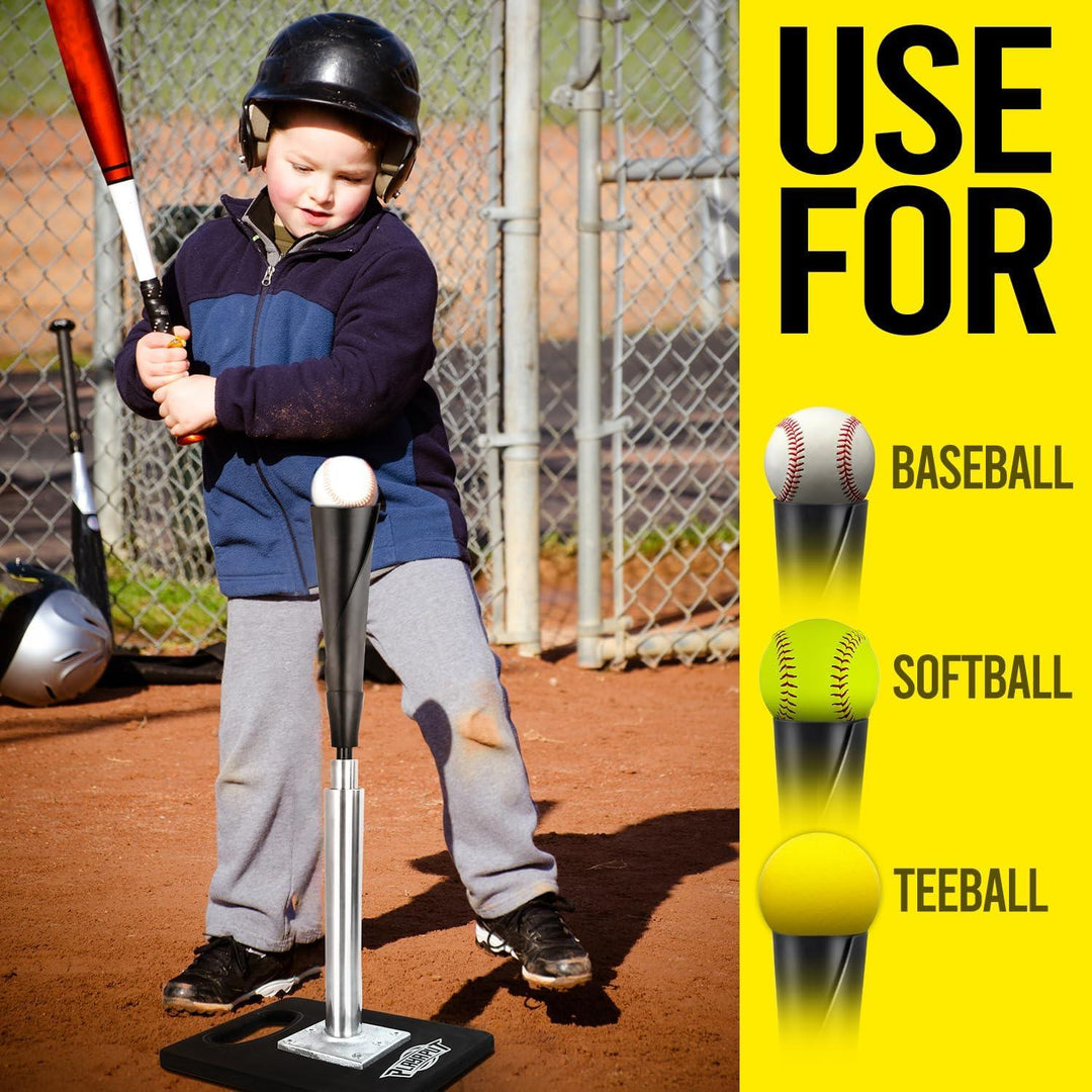 PLAYAPUT Portablel Baseball Batting Tee for Baseball/Softball with Handrolled Flexible Rubber Top - PlayaPut