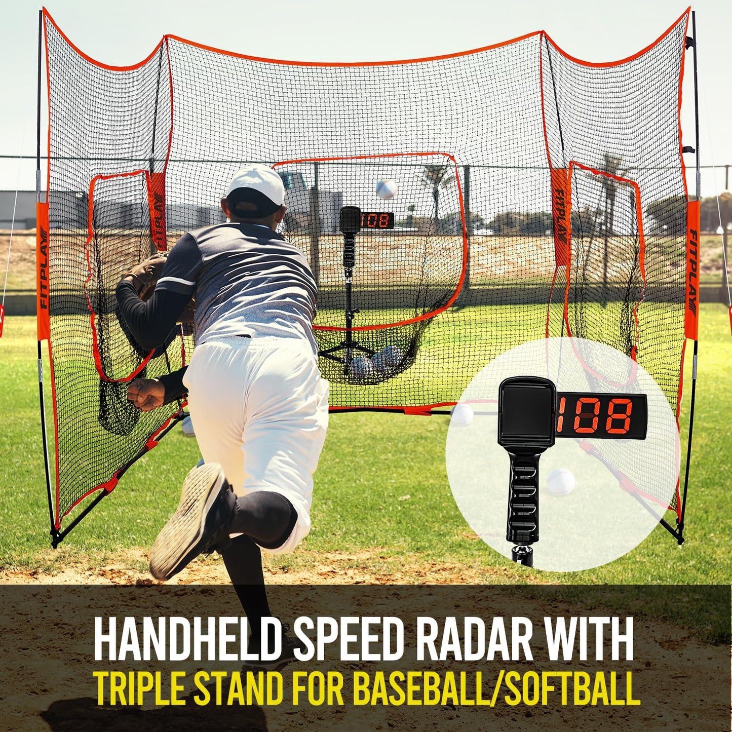 PLAYAPUT Baseball Radar Gun - Baseball Speed Training Equipment With LED+LCD And Deluxe Tripod - PlayaPut