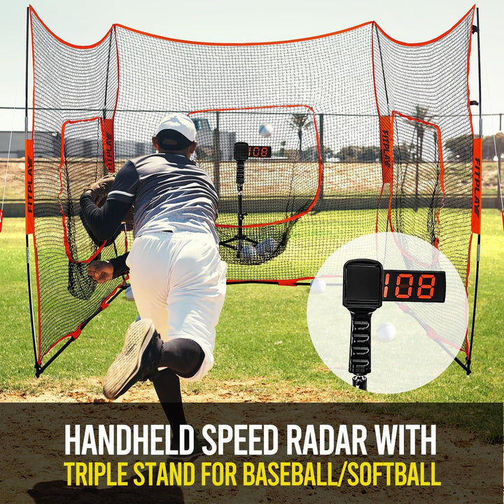 PLAYAPUT Baseball Radar Gun - Baseball Speed Training Equipment With LED+LCD And Deluxe Tripod - PlayaPut