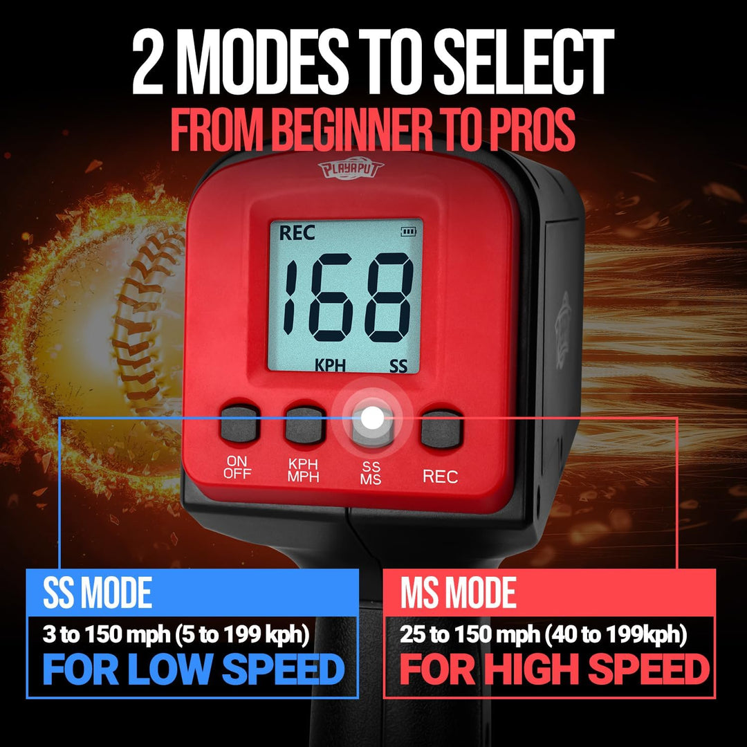 Soccer Radar Gun with Tripod, LED+LCD Larger Display, Speed Radar Gun for Muti-Sports Radar Gun