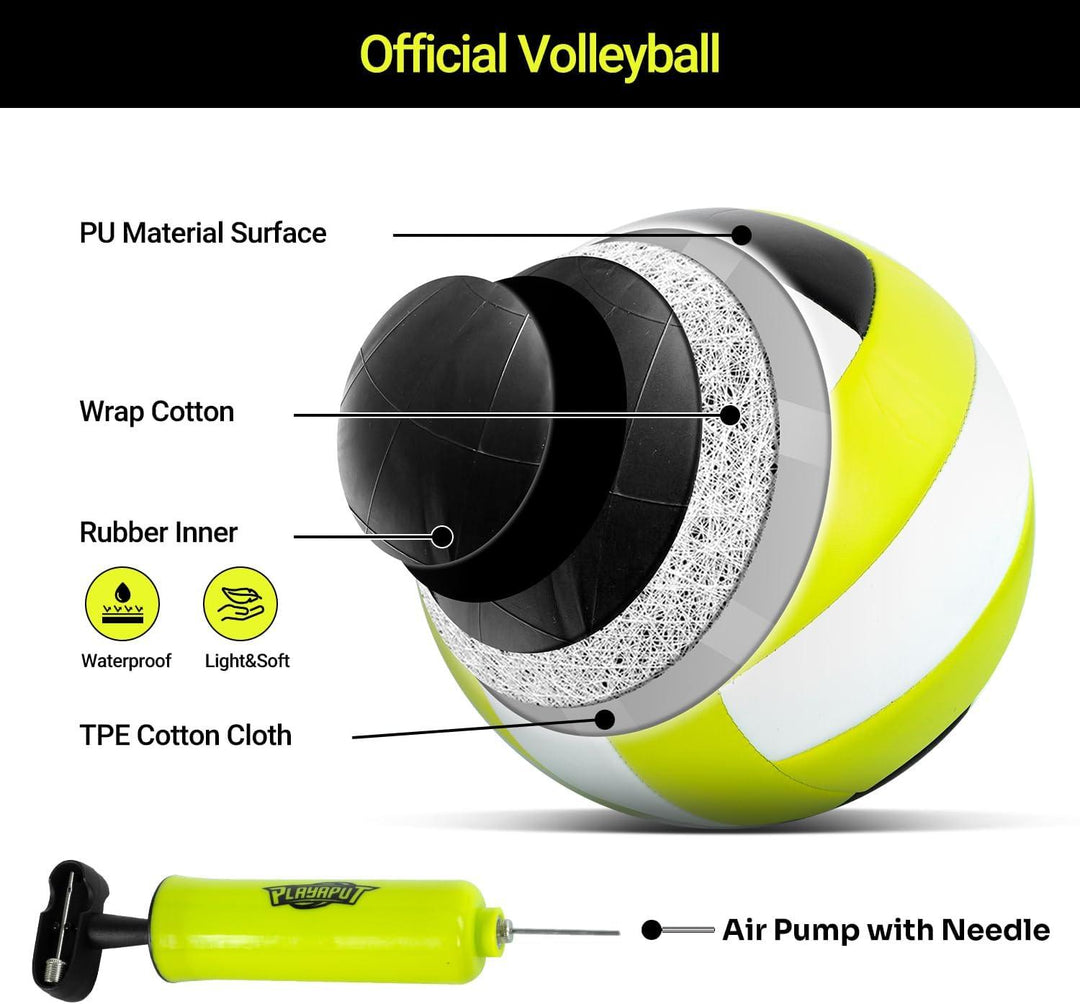 PLAYAPUT Portable Height Adjustable Volleyball Net System - PlayaPut