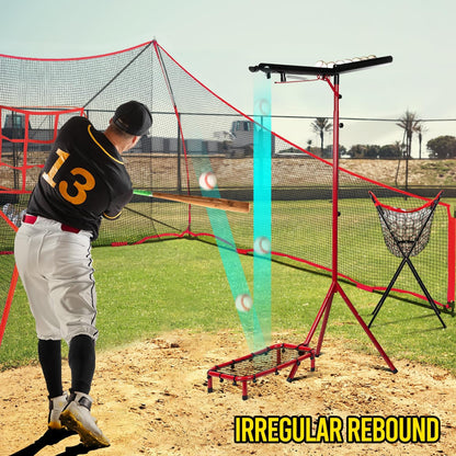 PLAYAPUT Baseball Soft Toss Drop Machine with Rebound Net,Slide Down Speed and Height Adjustable Baseball Pitching Machine for Professional,Can Hold Up to 8 Balls | Included Carrybag