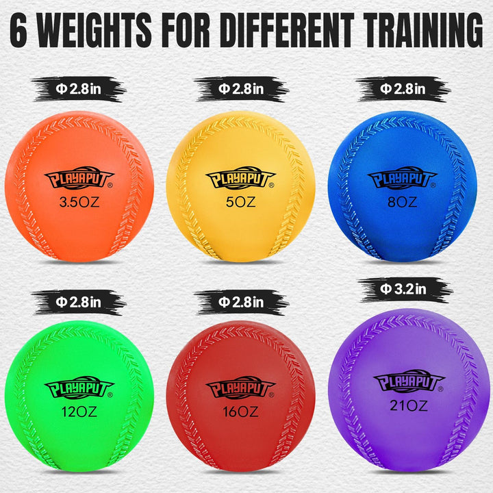 Weighted Balls for Baseball and Softball,Set of 6 Weighted Baseball with Mesh Bag,Air Nozzle