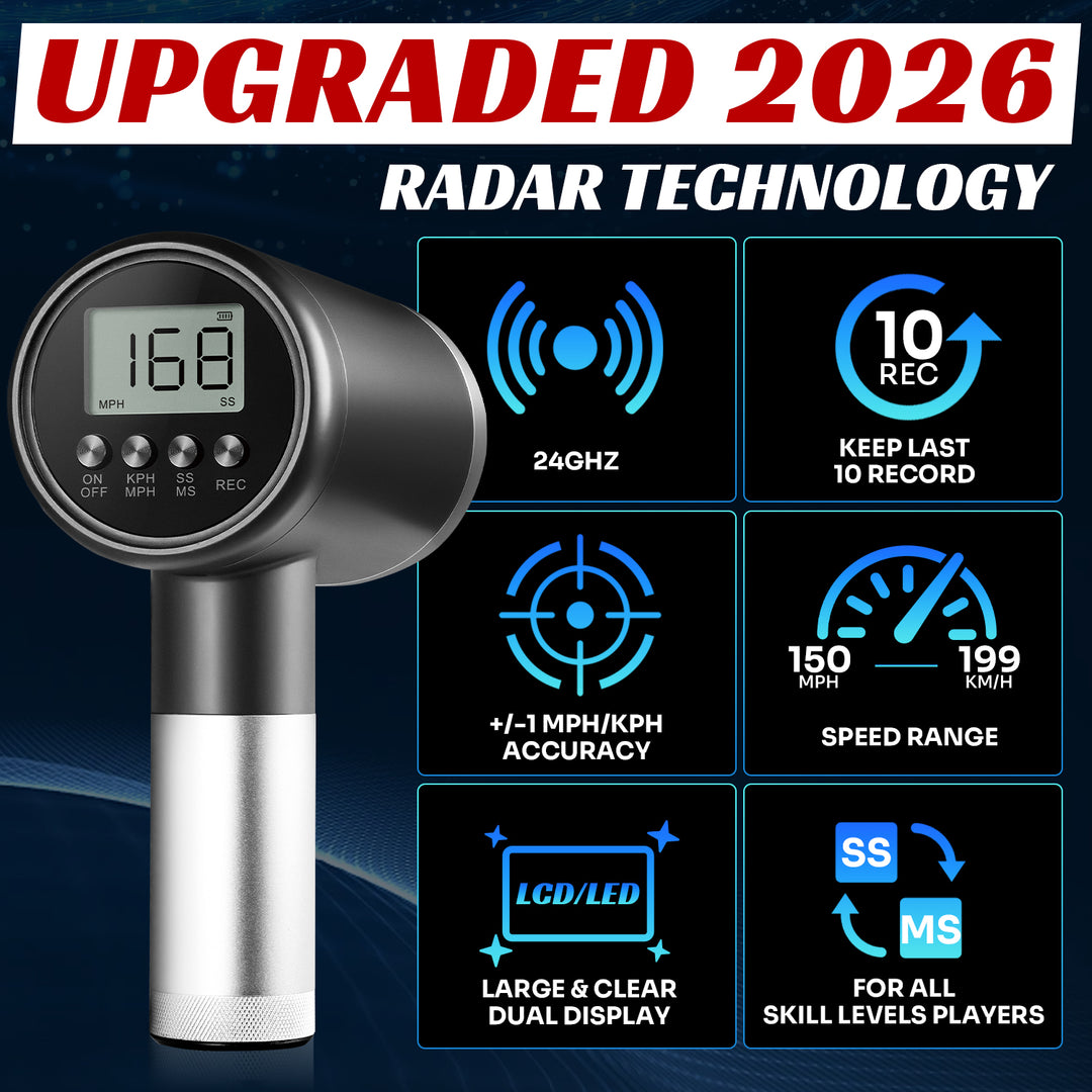 PLAYAPUT Upgrade Baseball Radar Gun with Tripod,LED + LCD Dual Display