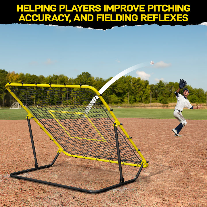 PLAYAPUT Baseball & Softball Rebounder Net with Carry Bag,7 Angles Adjustable