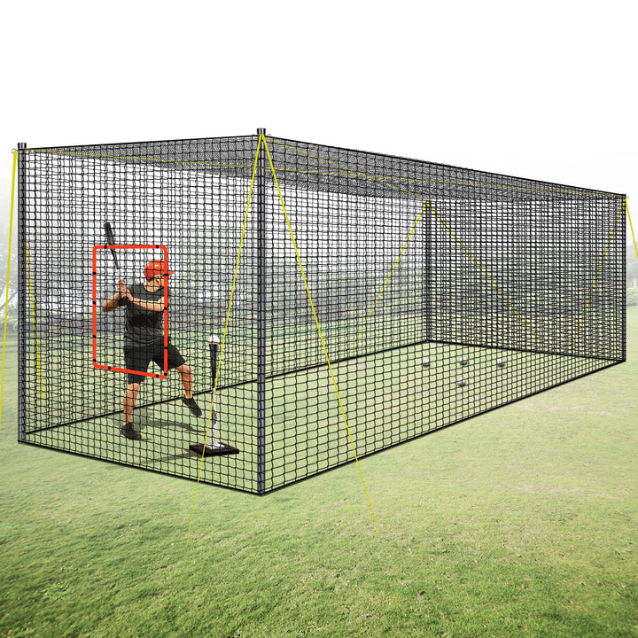 20FT Baseball Batting Cages with Frame and Net, Hitting and Pitching Practice