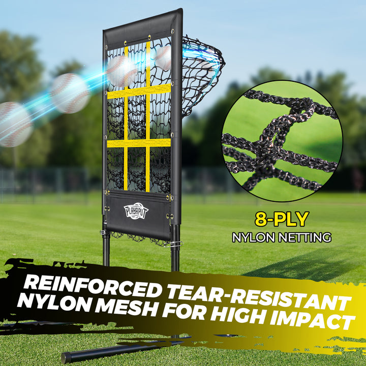 PLAYAPUT Pitching Net, 9 Hole Baseball Pitching Net with Strike Zone