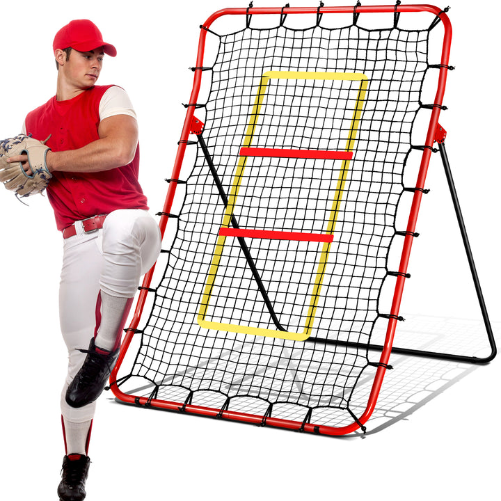 PLAYAPUT  Baseball Rebounders + Pitchback Net,Adjustable 5 Angle Pitch Return Trainer