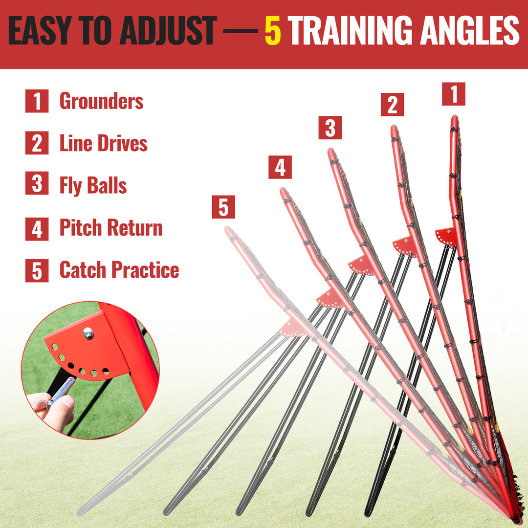 PLAYAPUT  Baseball Rebounders + Pitchback Net,Adjustable 5 Angle Pitch Return Trainer