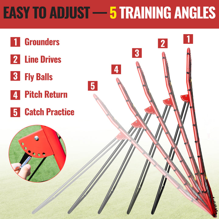 PLAYAPUT  Baseball Rebounders + Pitchback Net,Adjustable 5 Angle Pitch Return Trainer