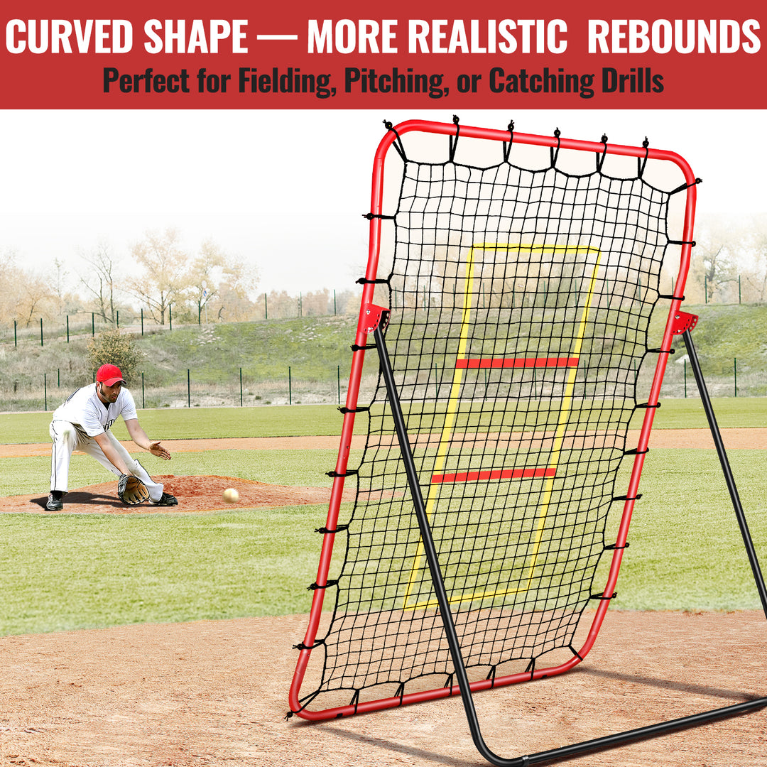 PLAYAPUT  Baseball Rebounders + Pitchback Net,Adjustable 5 Angle Pitch Return Trainer