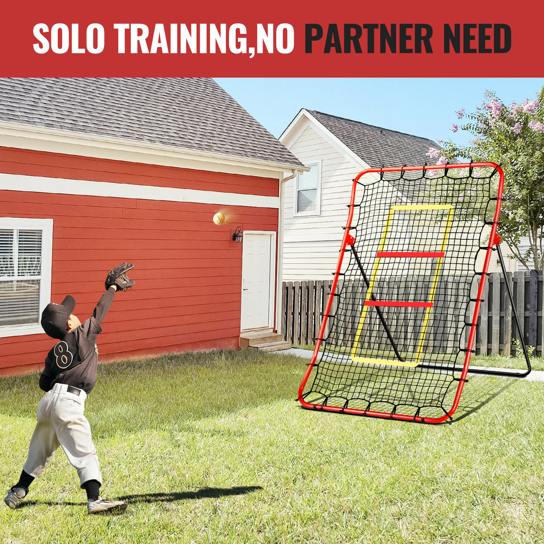 PLAYAPUT  Baseball Rebounders + Pitchback Net,Adjustable 5 Angle Pitch Return Trainer