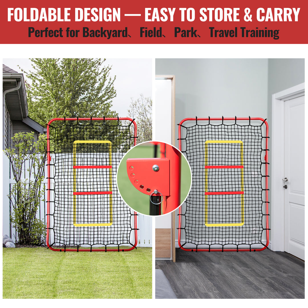 PLAYAPUT  Baseball Rebounders + Pitchback Net,Adjustable 5 Angle Pitch Return Trainer