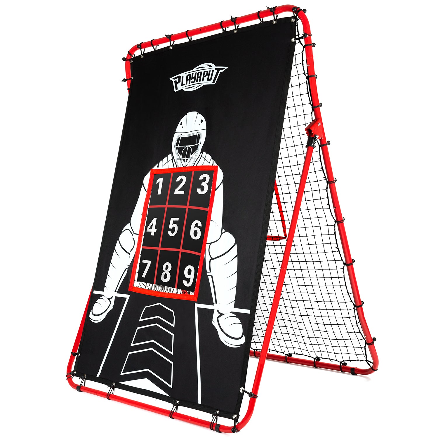 Baseball Rebounder Net 4x4.5 FT With Strike Zone - Pitch Back Trainer For Solo & Team Practice