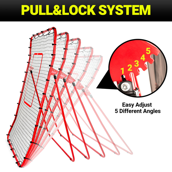 PLAYAPUT 2 in 1 Baseball Rebouder Net and Pitching Net, Adjustable Pitch Back Baseball Rebounder with Strike Zone,Baseball Bounce Back Net