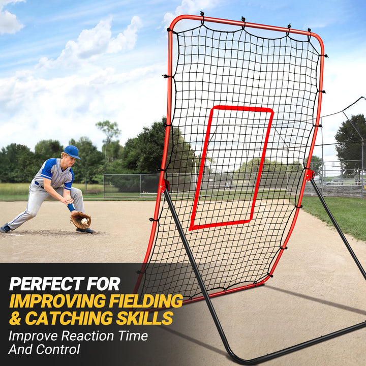 PLAYAPUT Baseball Rebounder & Pitchback Net, 5 Angle Adjustable