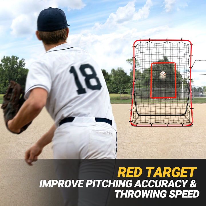 PLAYAPUT Baseball Rebounder & Pitchback Net, 5 Angle Adjustable