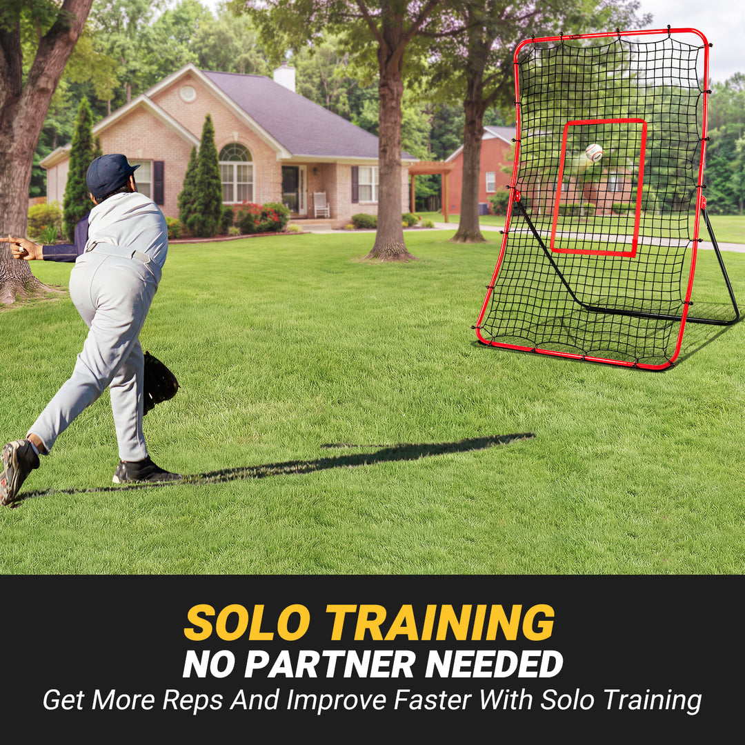 PLAYAPUT Baseball Rebounder & Pitchback Net, 5 Angle Adjustable