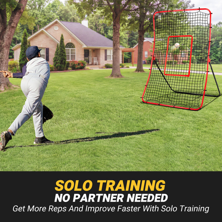 PLAYAPUT Baseball Rebounder & Pitchback Net, 5 Angle Adjustable