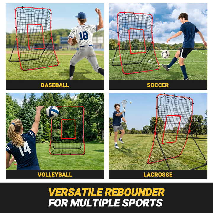 PLAYAPUT Baseball Rebounder & Pitchback Net, 5 Angle Adjustable