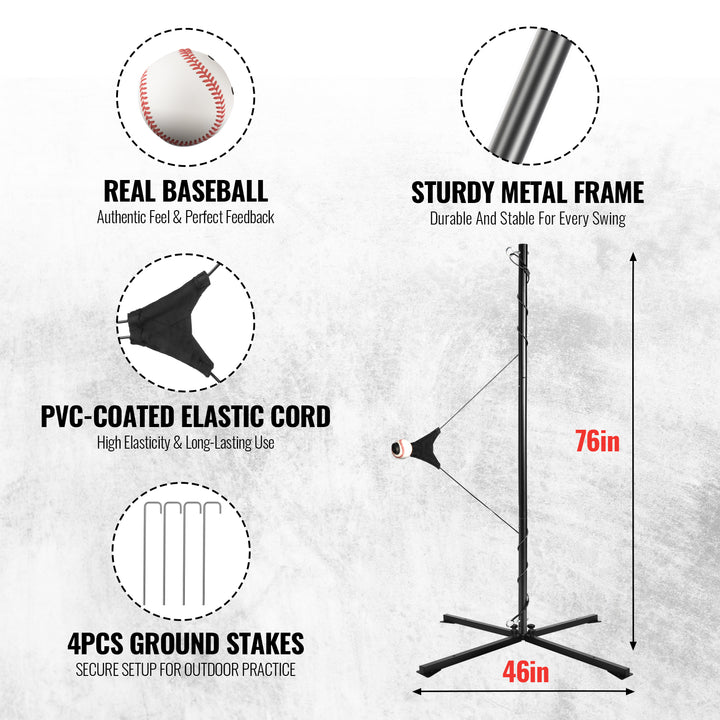 PLAYAPUT Portable Hitting Trainer For Baseball&Softball,Auto-Reset Swing Trainer