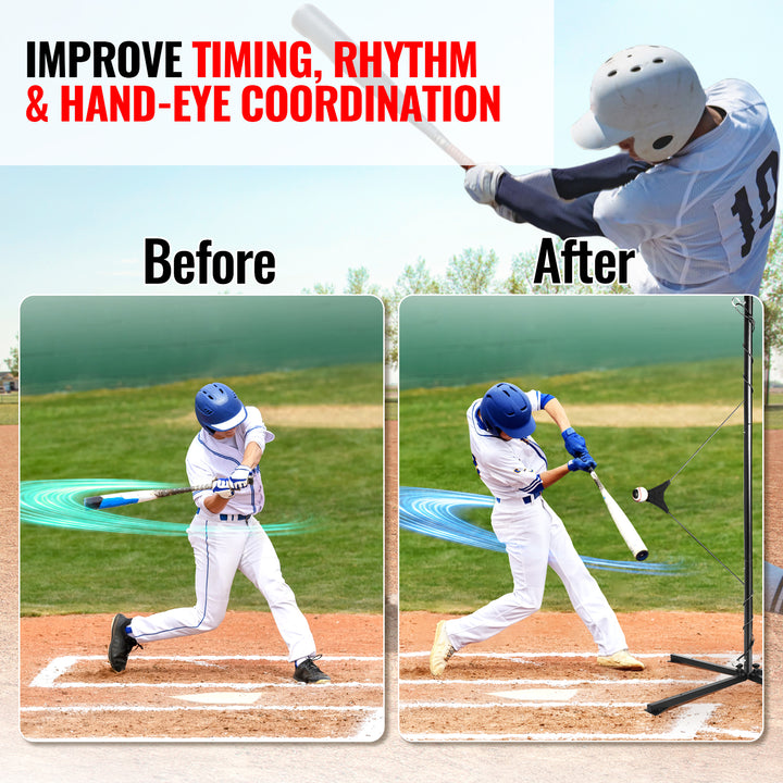 PLAYAPUT Portable Hitting Trainer For Baseball&Softball,Auto-Reset Swing Trainer