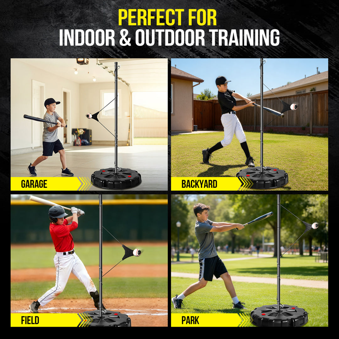 PLAYAPUT Swing Trainer With Real Ball&Stand,Auto-Reset Baseball Hitting Trainer