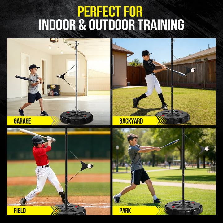 PLAYAPUT Swing Trainer With Real Ball&Stand,Auto-Reset Baseball Hitting Trainer