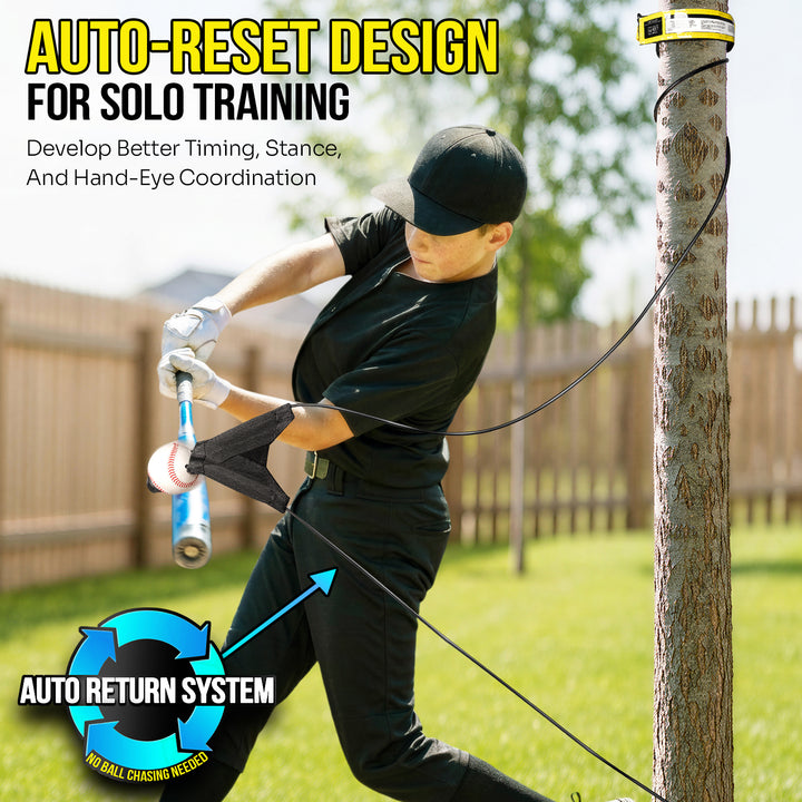 PLAYAPUT Portable Batting Swing Trainer For Baseball&Softball,Adjustable Ball Height