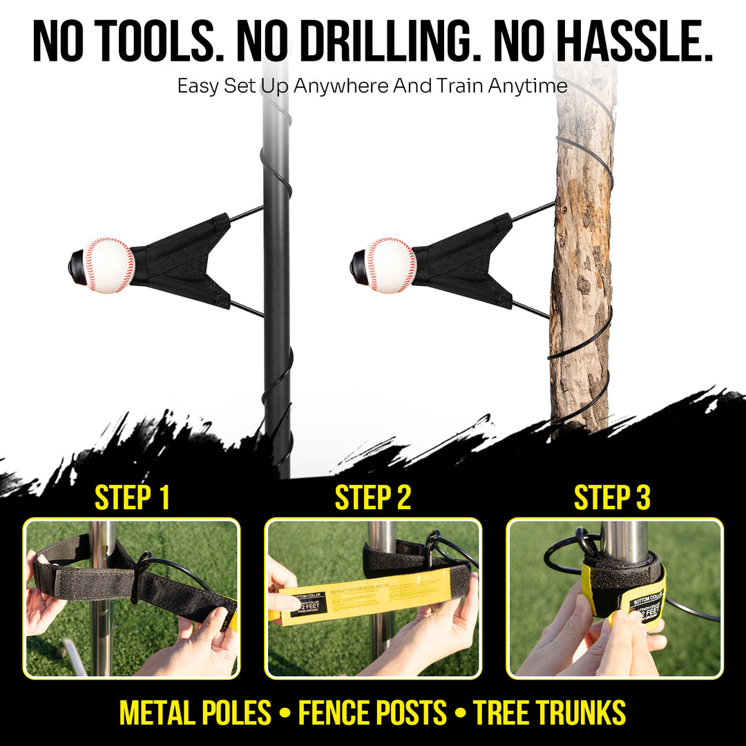 PLAYAPUT Portable Batting Swing Trainer For Baseball&Softball,Adjustable Ball Height