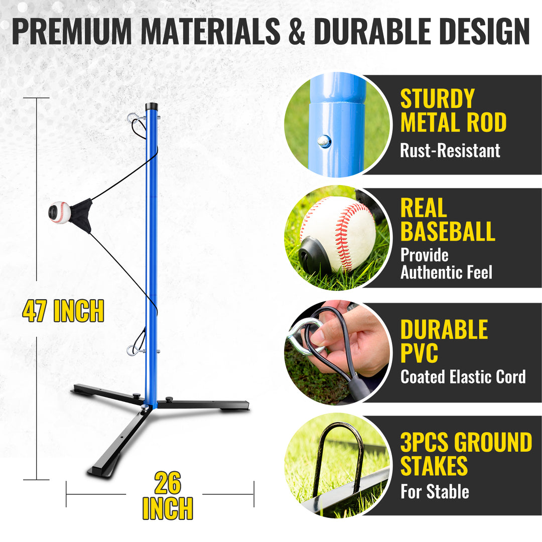 PLAYAPUT Youth Baseball Swing Trainer with Auto-Reset, Adjustable Ball Height
