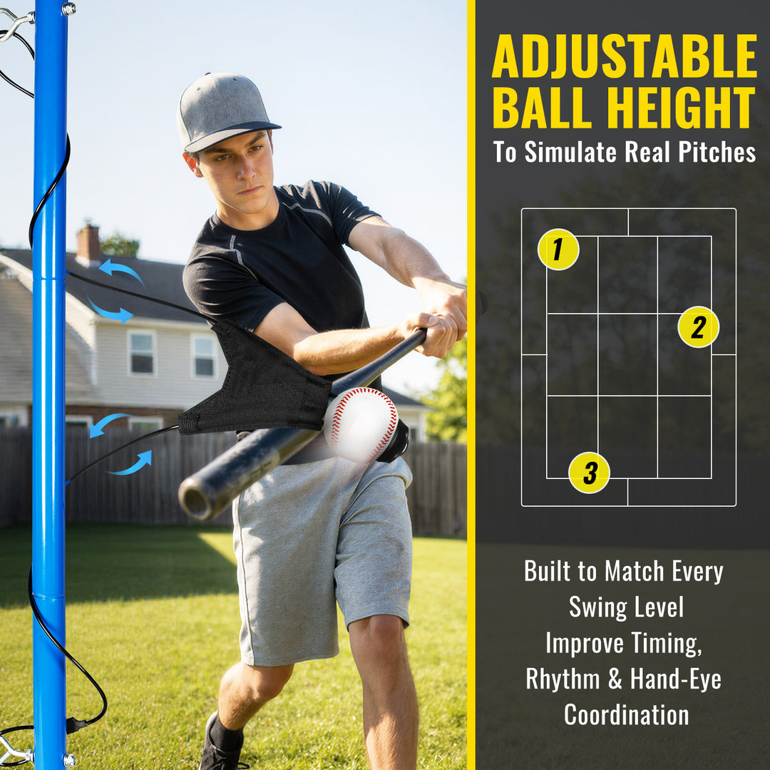 PLAYAPUT Youth Baseball Swing Trainer with Auto-Reset, Adjustable Ball Height