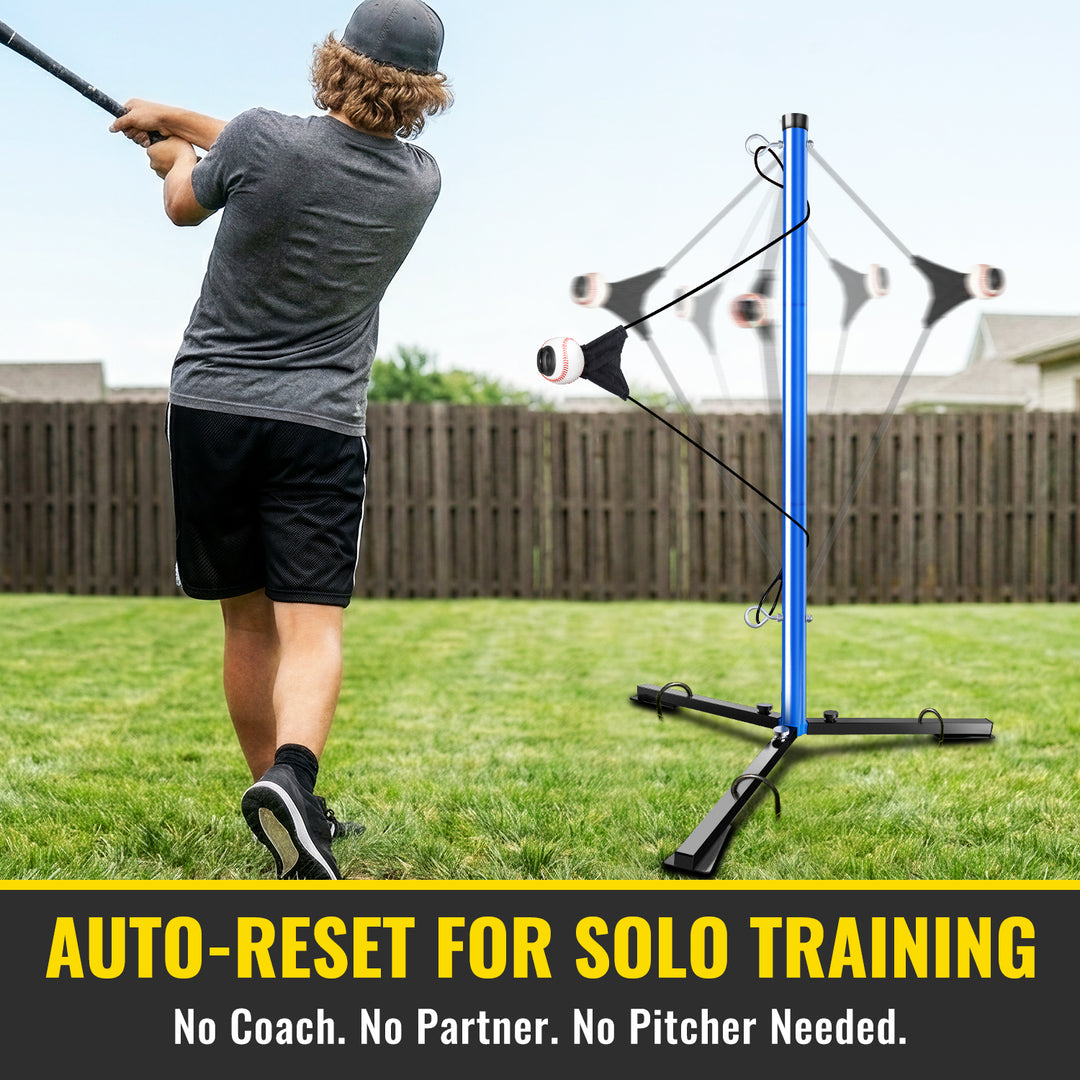 PLAYAPUT Youth Baseball Swing Trainer with Auto-Reset, Adjustable Ball Height