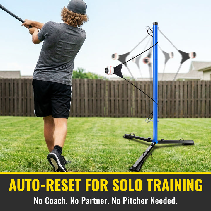 PLAYAPUT Youth Baseball Swing Trainer with Auto-Reset, Adjustable Ball Height